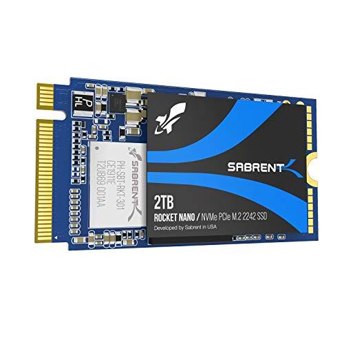 Sabrent Rocket de 2 TB NVME PCIE M.2 2242 DRAM-Less de Baja Potencia eléctrica con Alto desempeño SSD (SB-1342-2TB)