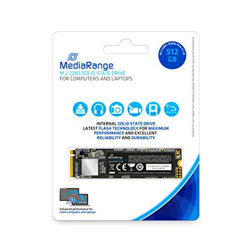 MediaRange Unidad de Estado sólido M.2 2280, NVMe PCIe 3.1 x4 20 GB/s