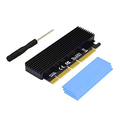 ADWITS PCI Express 3.0 x16 a PCIe NVMe y AHCI SSD Adapter Card con disipador de Calor