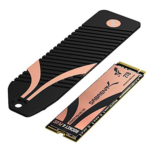 Sabrent 2 TB Rocket 4 Plus NVMe 4.0 Gen4 PCIe M.2 Interna de Rendimiento Extremo SSD + M.2 NVMe PS5 disipador térmico (SB-RKT4P-PSHS-2TB)