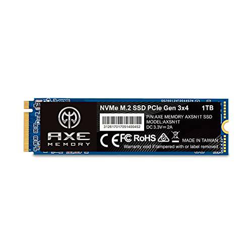 AXE MEMORY 1 TB NVMe SSD M.2 2280 PCIe Gen 3x4 Disco Duro Sólido Interno SSD