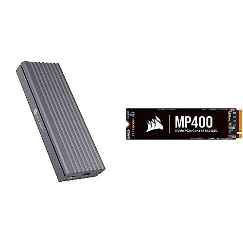 ICY BOX SSD M.2 NVMe Carcasa, USB 3.1 + Corsair MP400 8TB Gen3 PCIe x4 NVMe M.2 SSD