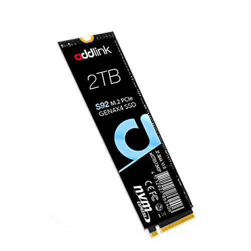 addlink S92 2TB PCIe Gen 4x4 QLC NVMe M.2 2280 SSD Interno de Lectura 4850MB/s Escritura 3600MB/s Unidad de Estado sólido