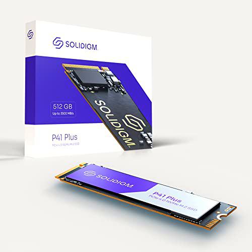 Solidigm™ Unidad Interna de Estado sólido NAND 3D NAND de la Serie P41 Plus de 512 GB PCIe Gen 4 NVMe 4.0 x4 M.2 2280 3D (512 GB