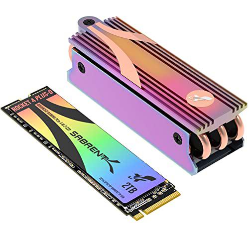 Sabrent Gaming SSD Rocket 4 Plus-G con disipador térmico Unidad de Estado sólido Interna PCIe Gen 4 NVMe M.2 2280 de 2 TB