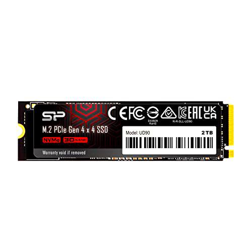 Silicon Power 2TB UD90 NVMe 4.0 Gen4 PCIe M.2 SSD TLC R/W hasta 5.000/4.800 MB/s (SP02KGBP44UD9005)