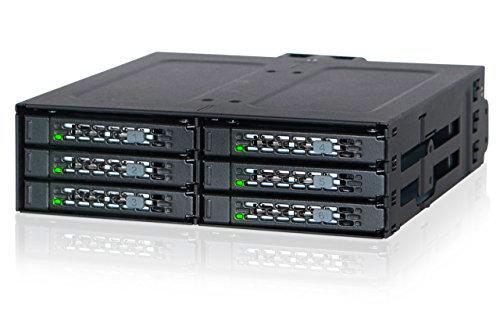 Icy Dock ToughArmor MB608SP-B - backplane metálica Robusta para 6 bahías y SSD 2,5 HDD extraíble SATA en una bahía de 5,25