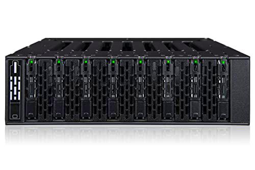 Dock Icy ToughArmor MB873MP-B Caja de Plano Posterior/Rack móvil metálico/Caja de Rack para 8 x NVMe M.2 PCIe 4.0 SSD OCuLink(SFF-8612)