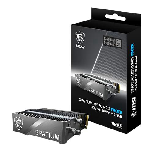 MSI SPATIUM M570 Pro PCIe 5.0 NVMe M.2 2TB FROZR - Disco SSD Interno de 2 TB con radiador