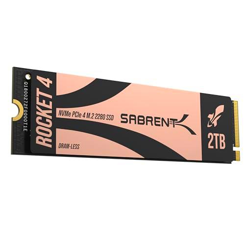 SABRENT Rocket 4 SSD 2TB NVMe SIN DRAM M.2 PCIe Gen 4 X4 (SB-RKT4L-2TB)