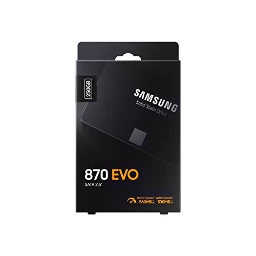 Samsung SSD 870 EVO, 250 GB, Form Factor 2.5”, Intelligent Turbo Write