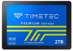 Timetec SSD 3D NAND QLC SATA III 6 GB/s 2,5 Pulgadas 7 mm (0,28&quot;) hasta 550 MB/s Velocidad de Lectura SLC Cache Performance Boost Unidad Interna de Estado sólido para PC de Escritorio (2TB)