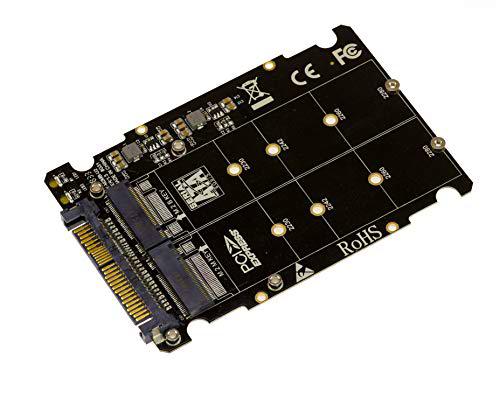 KALEA-INFORMATIQUE Conversor Adaptador para Montar una SSD M.2 M Key Gen 3.0 NVMe y una SSD M2 B Key SATA en Lugar de una SSD U.2 (U2 68Pin SFF-8639)