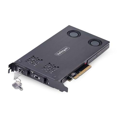 StarTech.com Tarjeta Rack Móvil de 2 Bahías para SSD NVMe M.2 a PCIe x8