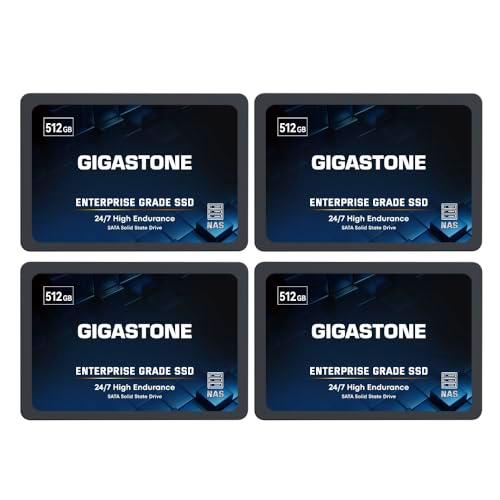 GIGASTONE Enterprise SSD - Memoria caché NAS SSD de 512 GB (paquete de 4) 24/7 Durable TLC de alta resistencia para servidor empresarial