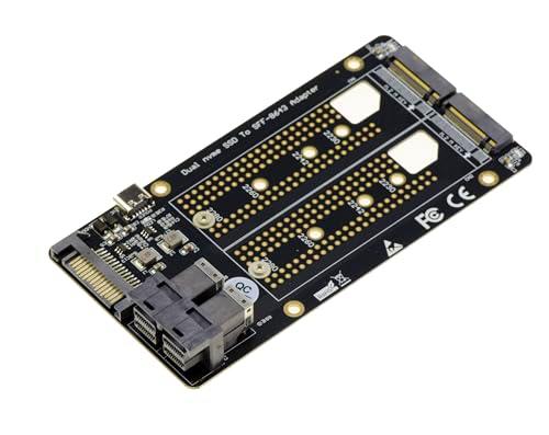 KALEA-INFORMATIQUE Adaptador para 2 SSD M2 PCIe NVMe M Key a SFF8643 U.2 para Montar Dos SSD M2 en Dos Puertos U2