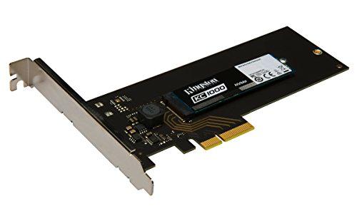 Kingston KC1000 Disco Duro SSD de 480 GB NVMe PCIe M2 w/HHHL AIC, Negro